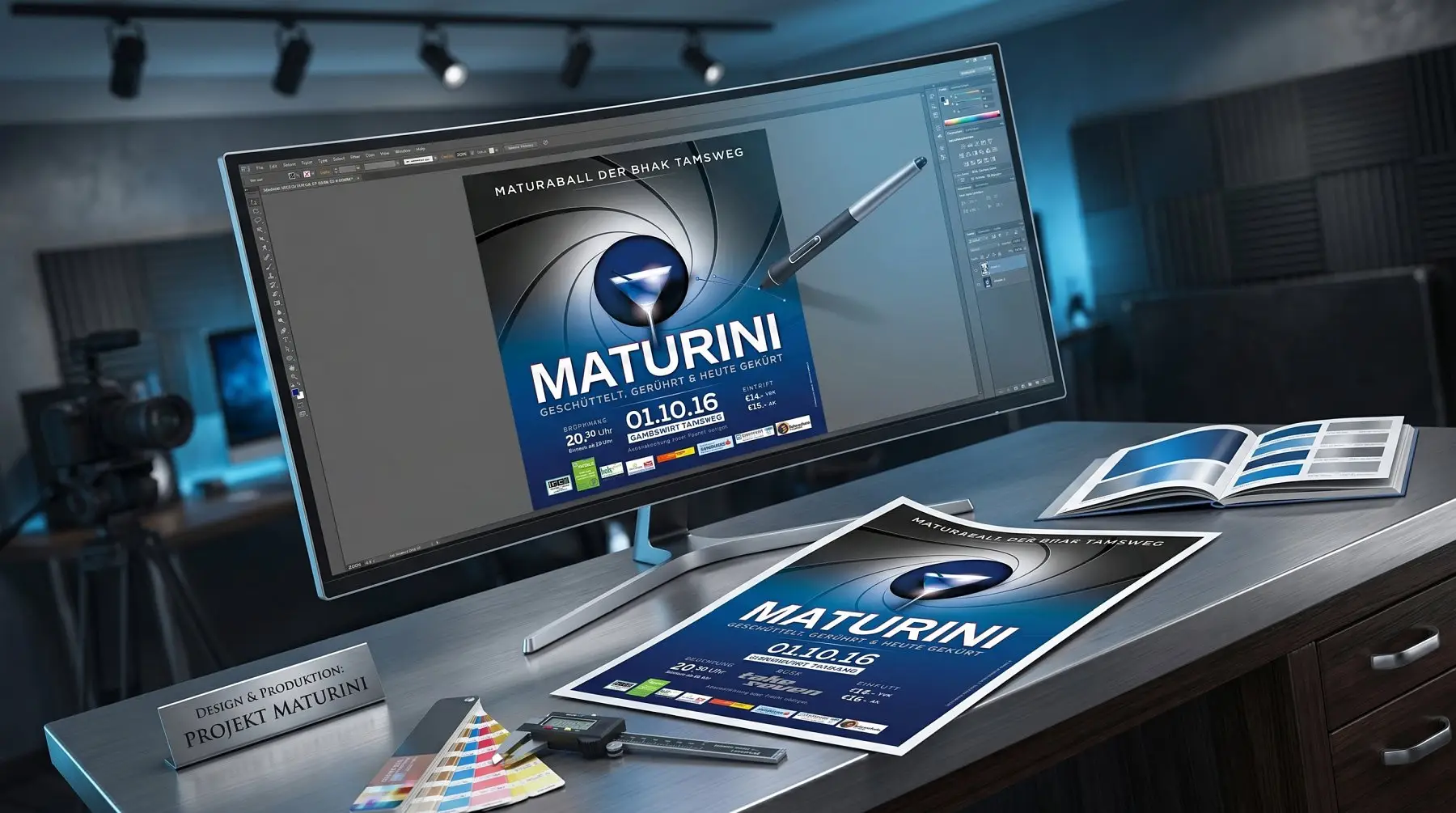 Individuelles und günstiges Balldesign auf dem Monitor einer Agentur