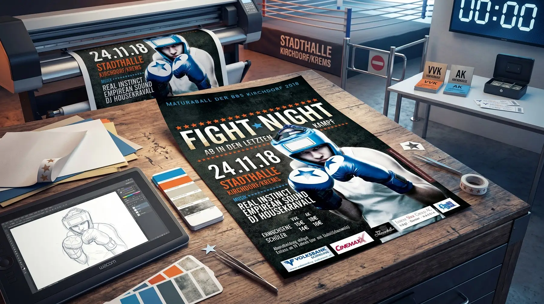 Professionelles Balldesign aus Österreich für das Motto Fight Night