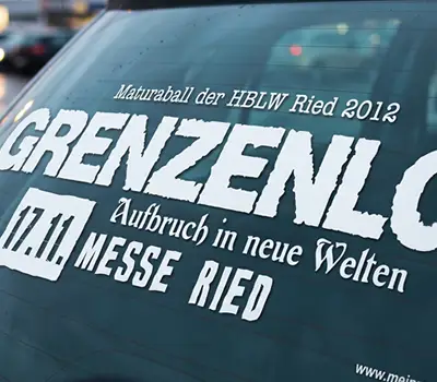 Stanzform-Autoaufkleber für die mobile Ballwerbung