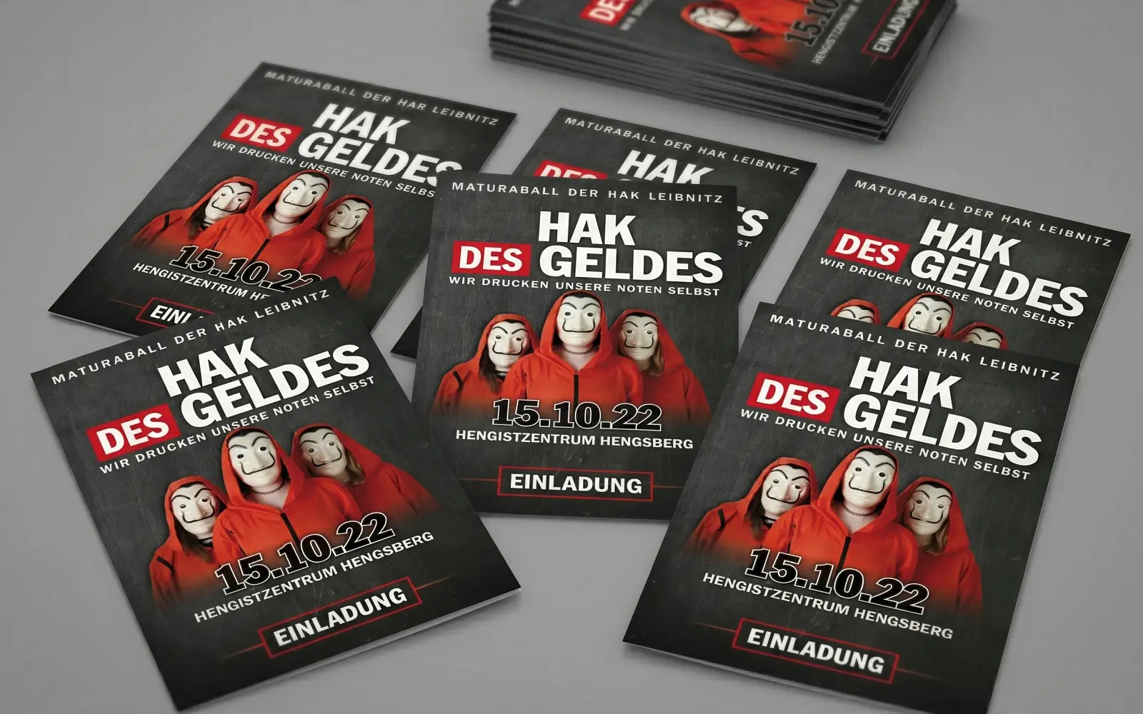 Individuelle Einladungskarten für den Maturaball drucken
