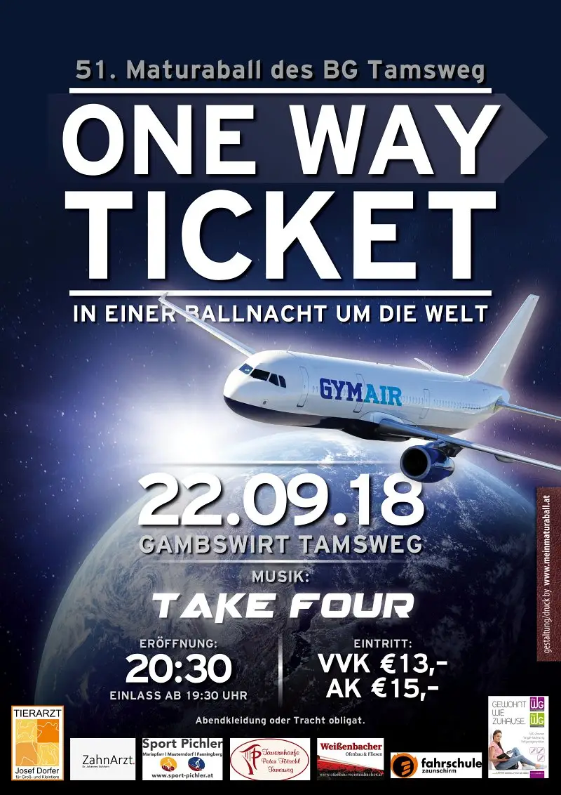 Showcase One Way Ticket - in einer Ballnacht um die Welt