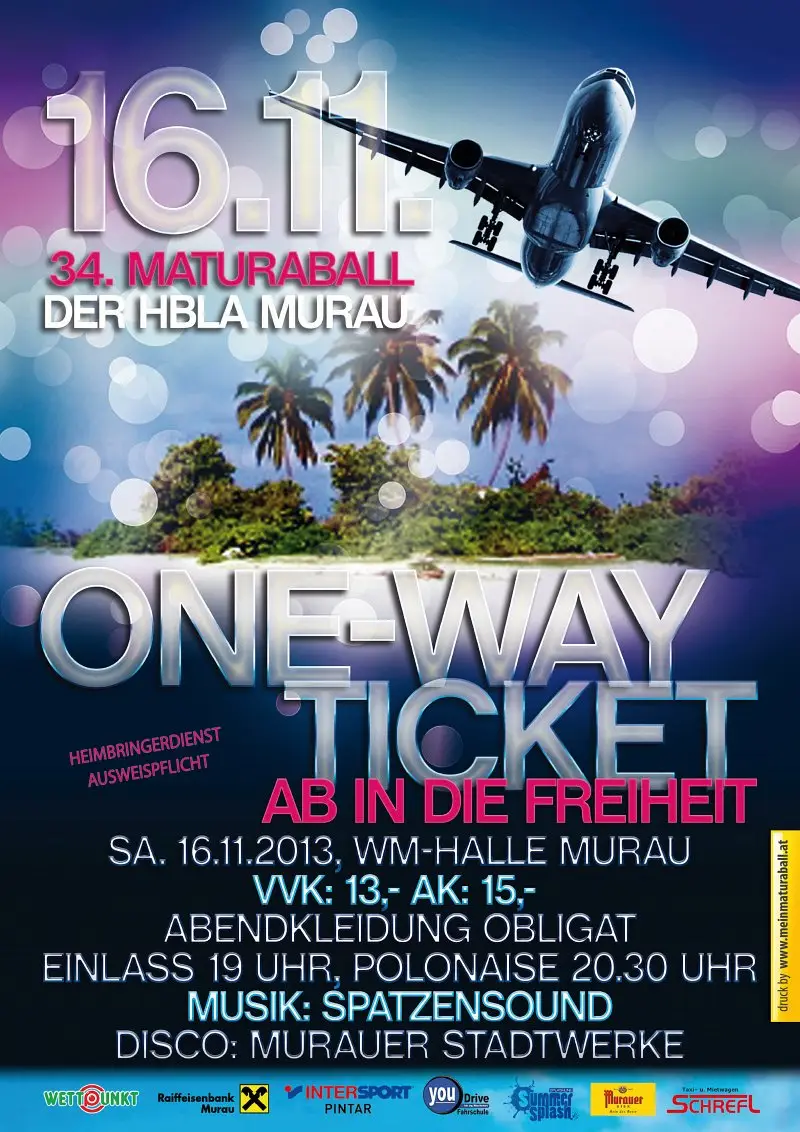 Showcase One-Way Ticket - ab in die Freiheit