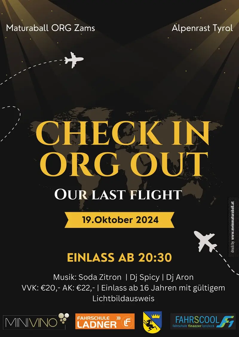 Showcase Check In Org Out - our last flight